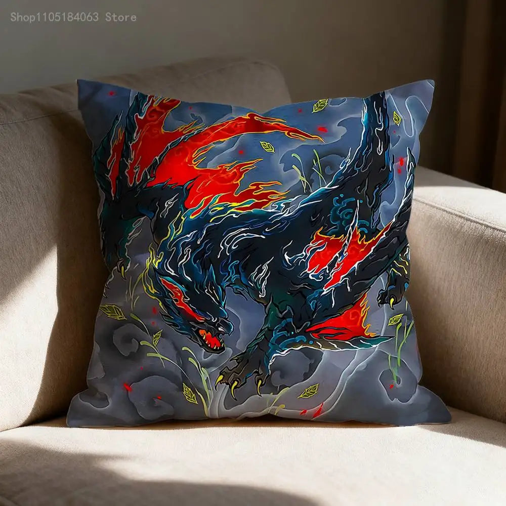 Rathalos Nargacuga M-Monster H-Hunter Pillow Case For Sofa Decor Car Office Room Printing Cushion Cover Decoration and Protector