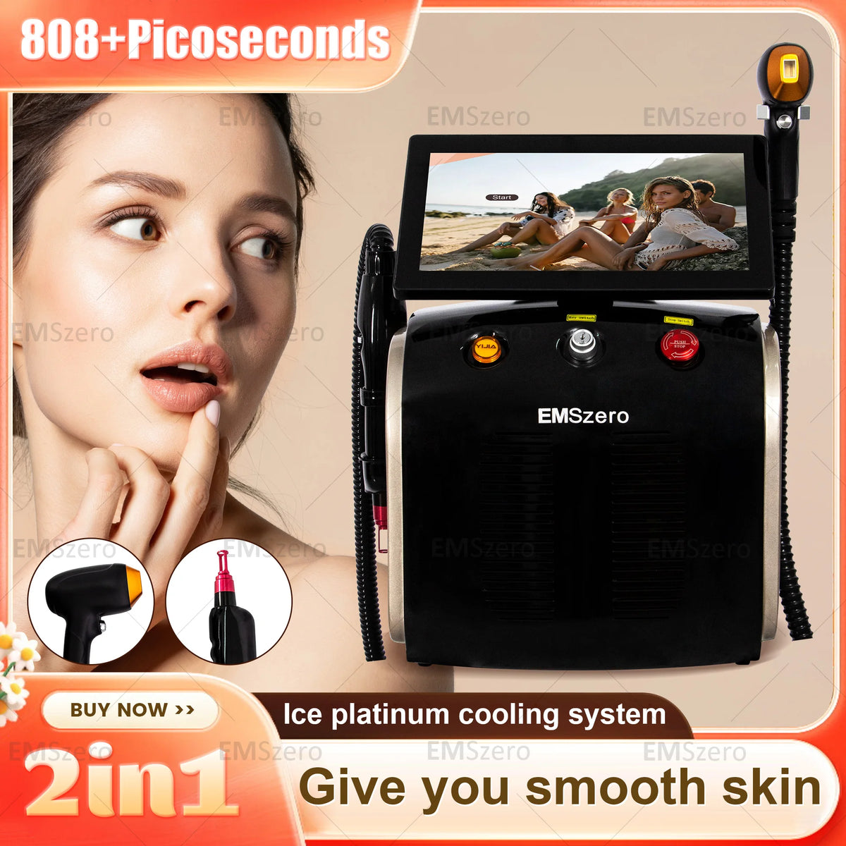 Soprano Diode  Picotech 2 in 1 Hair Removal Machine SHR Depilation Tattoo Removal Ice Titanium Professional Beauty Device