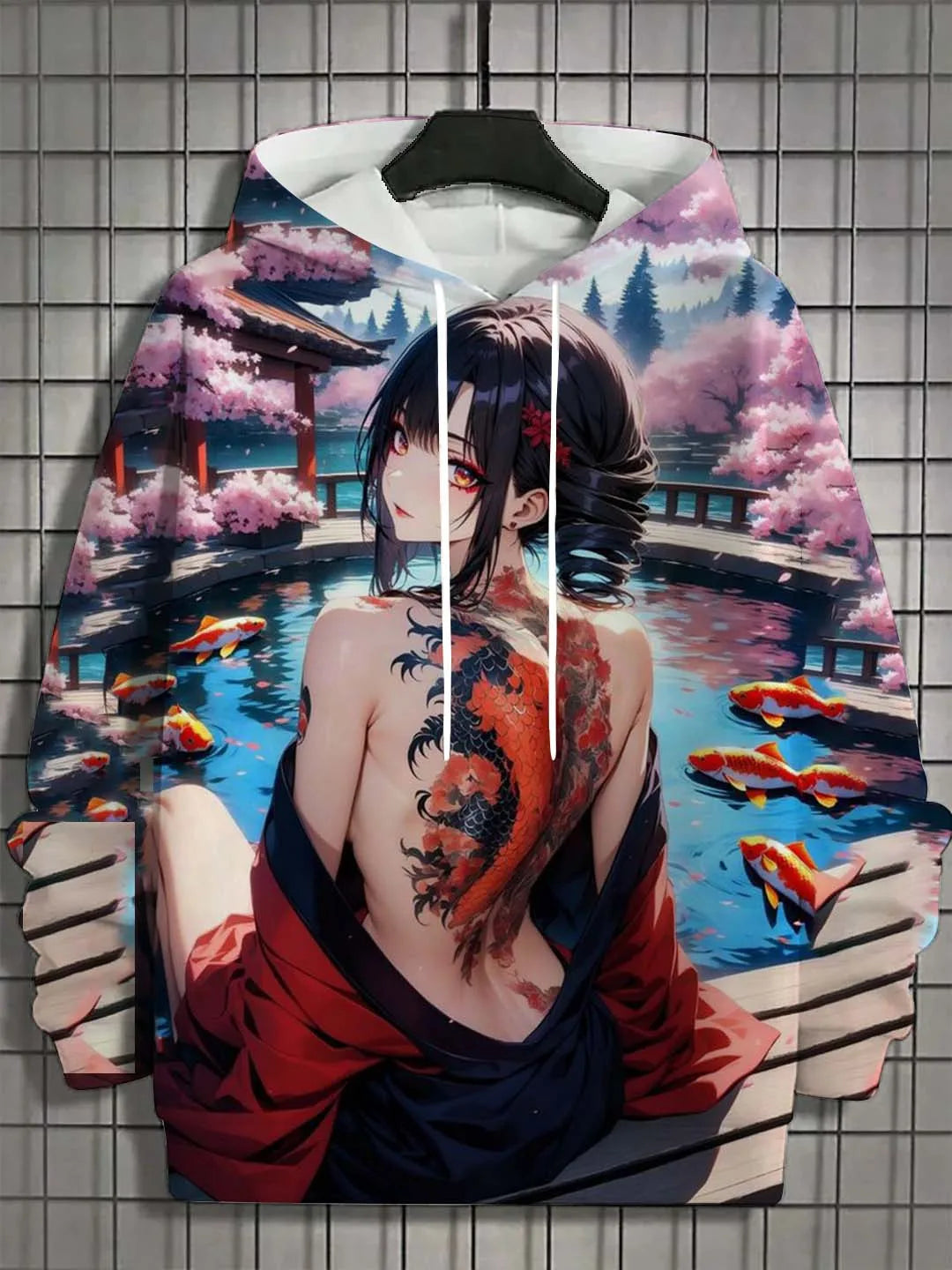 Men's Hoodie Bad Girl Tattoo Sexy Beauty Pattern 3D Printed Top 2024 Autumn New Fashion Casual Hip Hop Neutral Hoodie