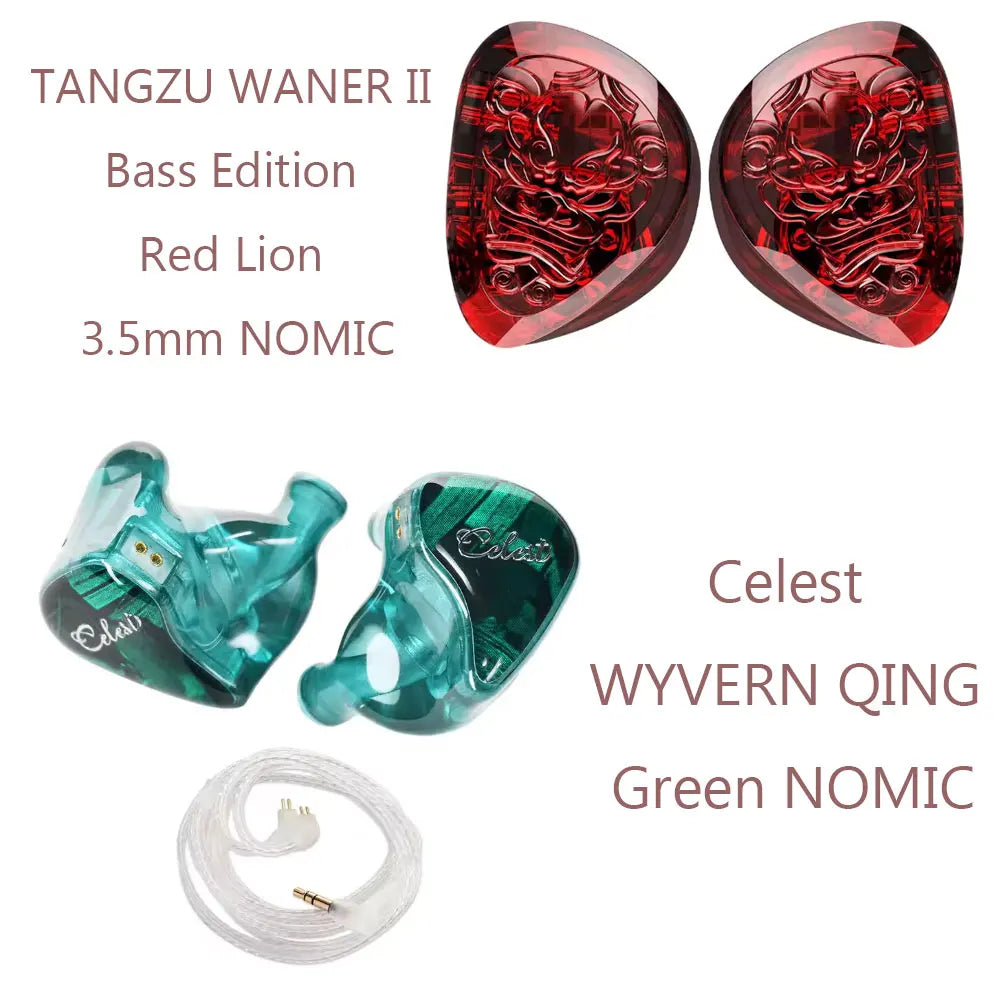 Tangzu Waner 2 Red Lion Bass Edition Dynamic Driver In-Ear Earphones High-Quality Sound Comfortable Wearing Wired Earbuds
