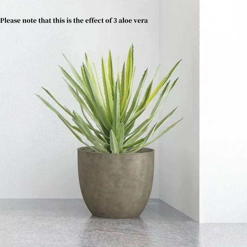 Artificial Aloe and Agave Potted Plant Tropical Desert Fake Succulent for Home Décor Desktop Office Living Room Green Decoration