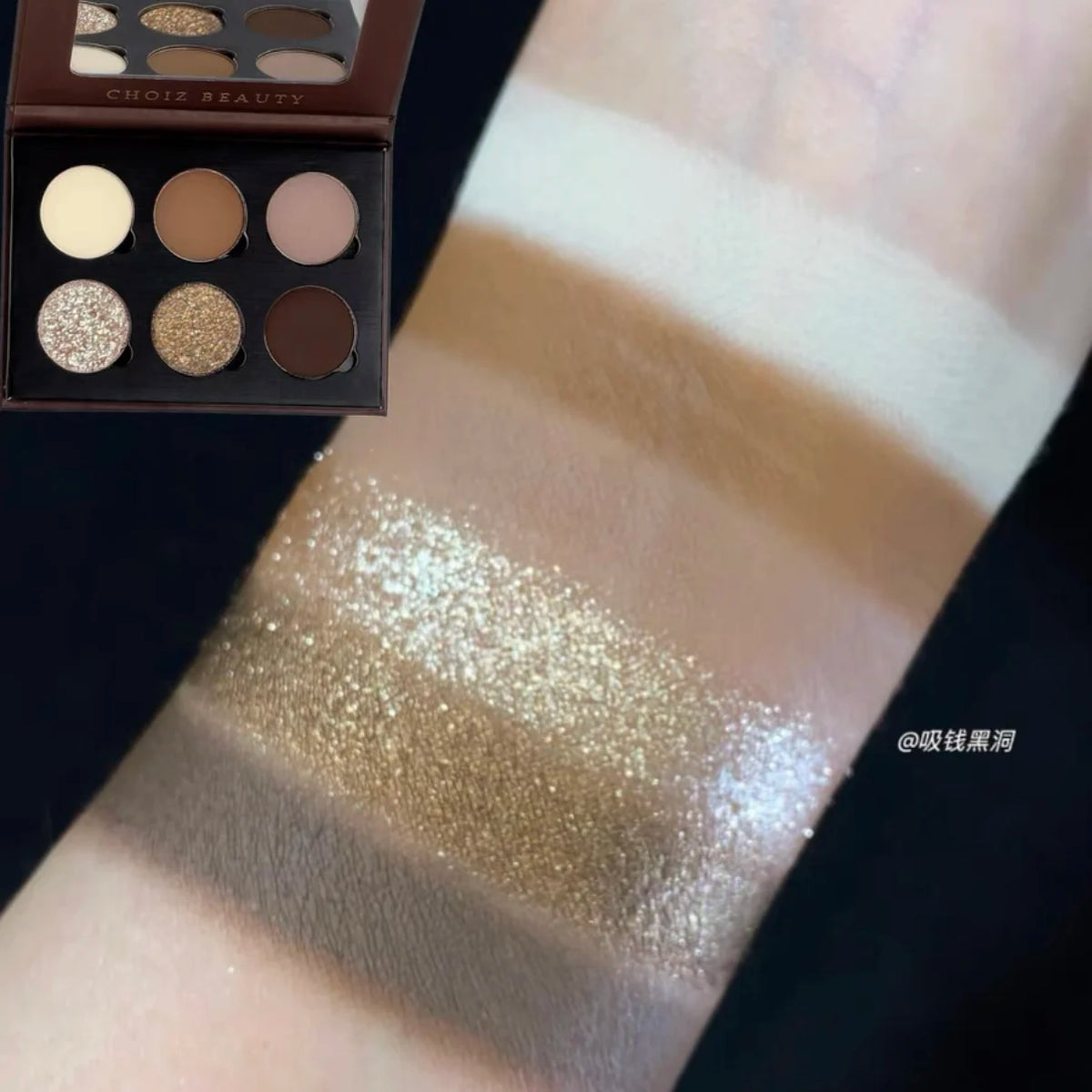 CHOIZ BEAUTY 6 Color Eyeshadow Platte Green Matte Chameleon Shimmer Glitter High Pigmentated Eye Shadow Gothic Eyemakeup