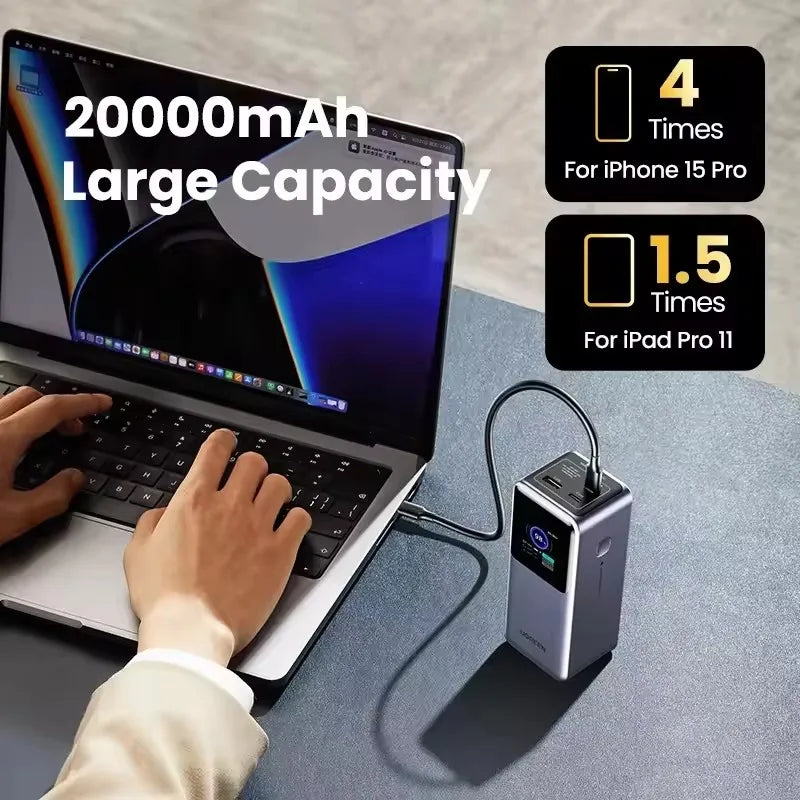 UGREEN Nexode 130W Power Bank 20000mAh Large Capacity Fast Charge Mobile Power Bank for Laptop Notebook Custom Phone Accessories