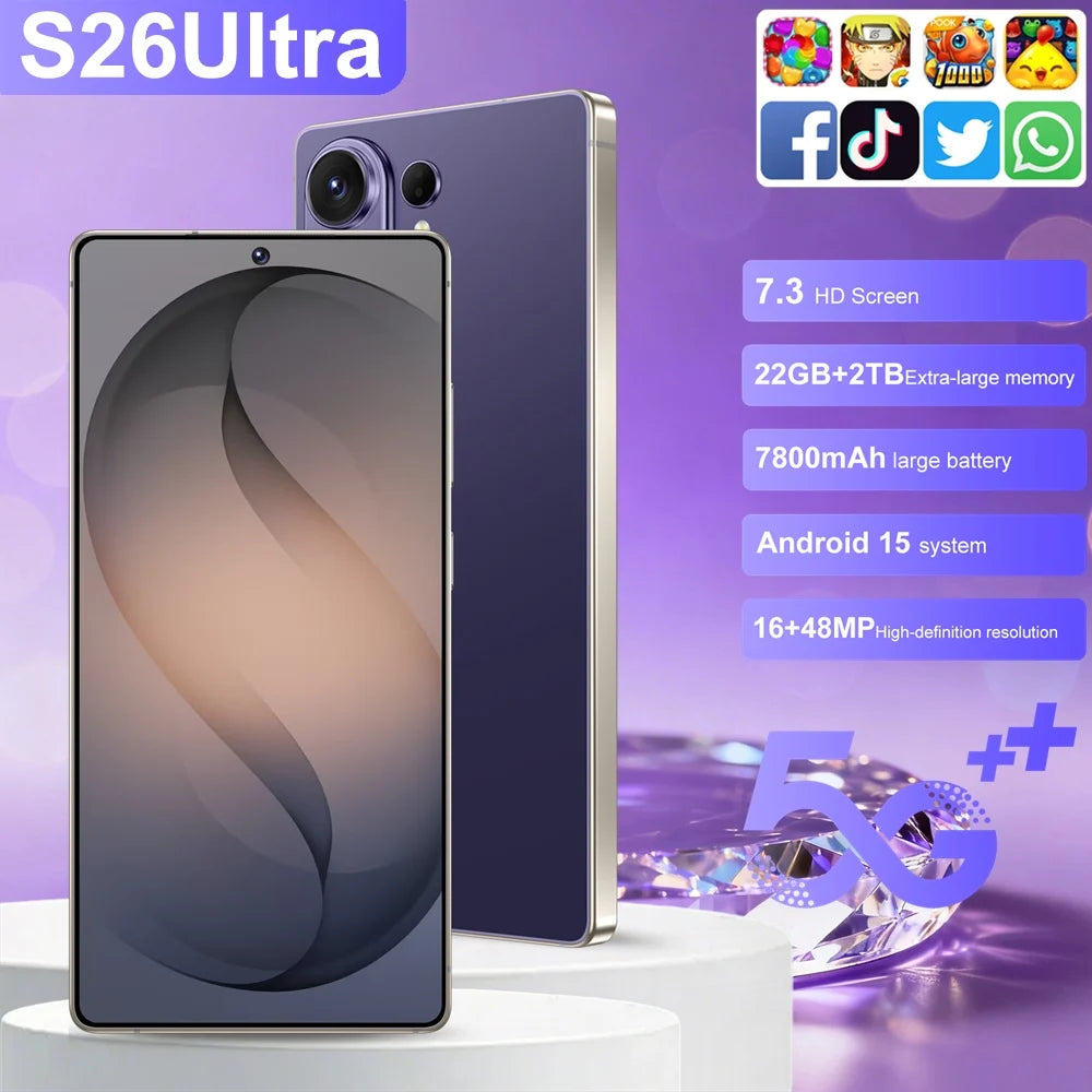 Hot New Cell Phone Silicone Protective Covers Used for S26 Ultra Smart Phone Accessories 7.3HD Mobile Phones Case Android 5G