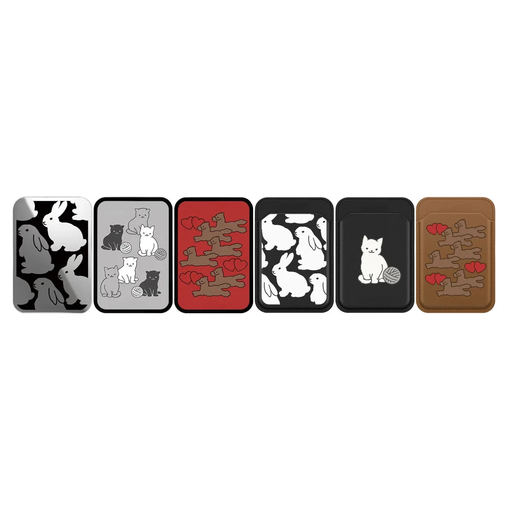 Horse Cat Rabbit Cartoon Magnetic Grip Card Holder Phone Stand for IPhone Holder Mount Support for Galaxy Phone Accessories