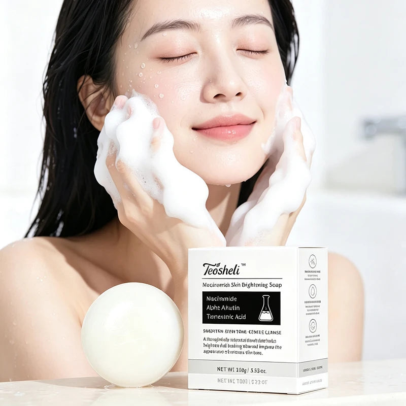 Niacinamide Brightening Soap Plant Formula Facial Cleansing Moisturizing Skin Care Gentle Exfoliating Daily Use Smooth Beauty