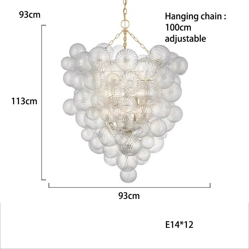 American Style Glass Bubble Ball Pendant Lights Vintage Living Rooms Cantilevered Dining  Dressing Room Master Bedroom Lighting