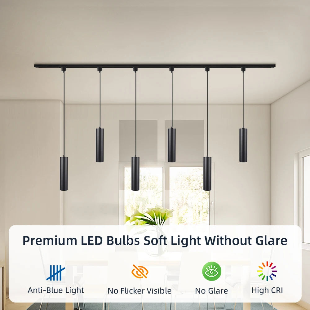 Track LED Pendant Lights Ceiling Lamp 10W/15W Spot Lights 110V 220V Rail Lighting Hanging Lamp for Kitchen Living Room Bedroom