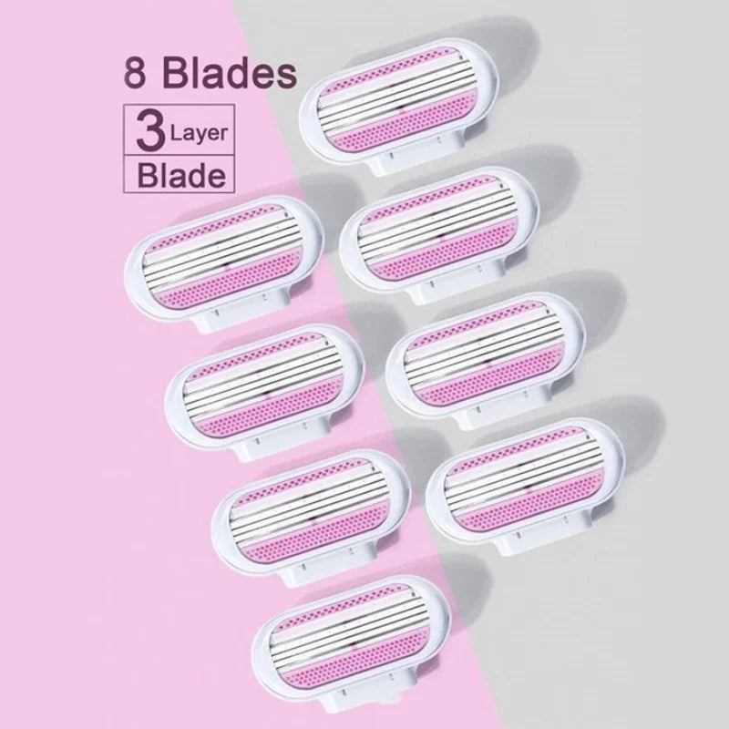 YS00063---Women Safety Razor Blades Face/ Leg/ Armpit/ Bikini Beauty Hair Removal Shaving Compatible Venus Shaver