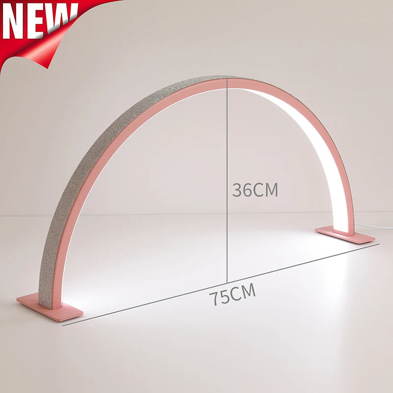 New 48W Half Moon Lamp for Nail Desk Touch Switch Dimmable 3 Color Temperature Manicure Beauty Salon Makeup LED Half Moon Light