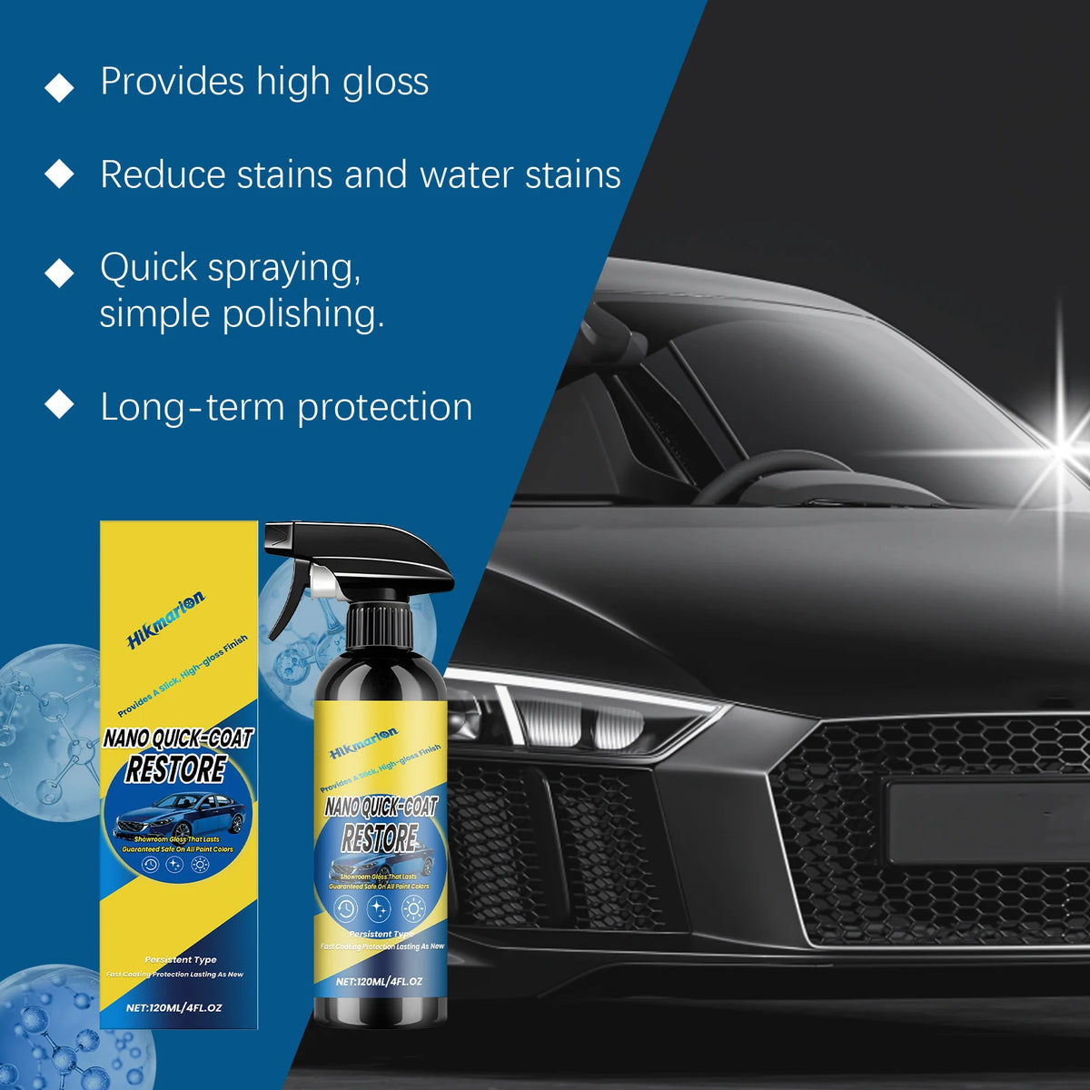 Car Ceramic Nano Coating Liquid Spray Enhance Hydrophobic Anti-Scratches Car Beauty Paint Care Protector Car Polish Nano Coating