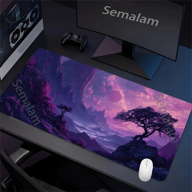 Fantasy Dark Forest Playmat Gaming Mouse Pad Non-slip Rubber Base 35x60 MTG Desk Mat Washable Pads for Game & Office Room Decor