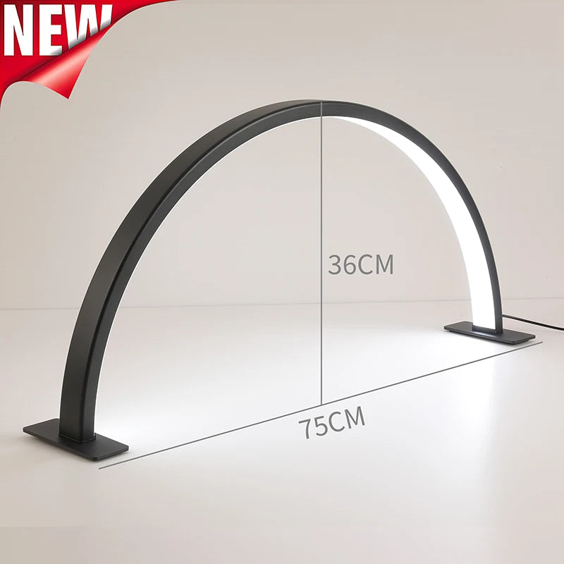 New Half Moon Lamp 50W Nail with Rotary Switch 29in Desk Nail Lamp Beauty Salon Eyelash Manicure Dimmable LED Half Moon Light