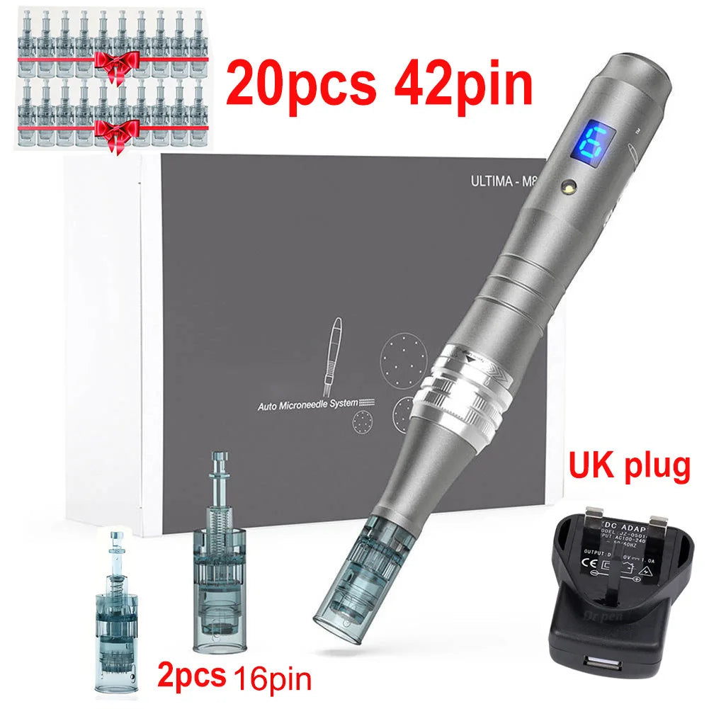 Dr Pen Electric Ultima M8 Pen With 22pcs Cartridge Wireless Derma Microneedle Kit Dermapen Beauty Skin Care Needle Length 0.2mm