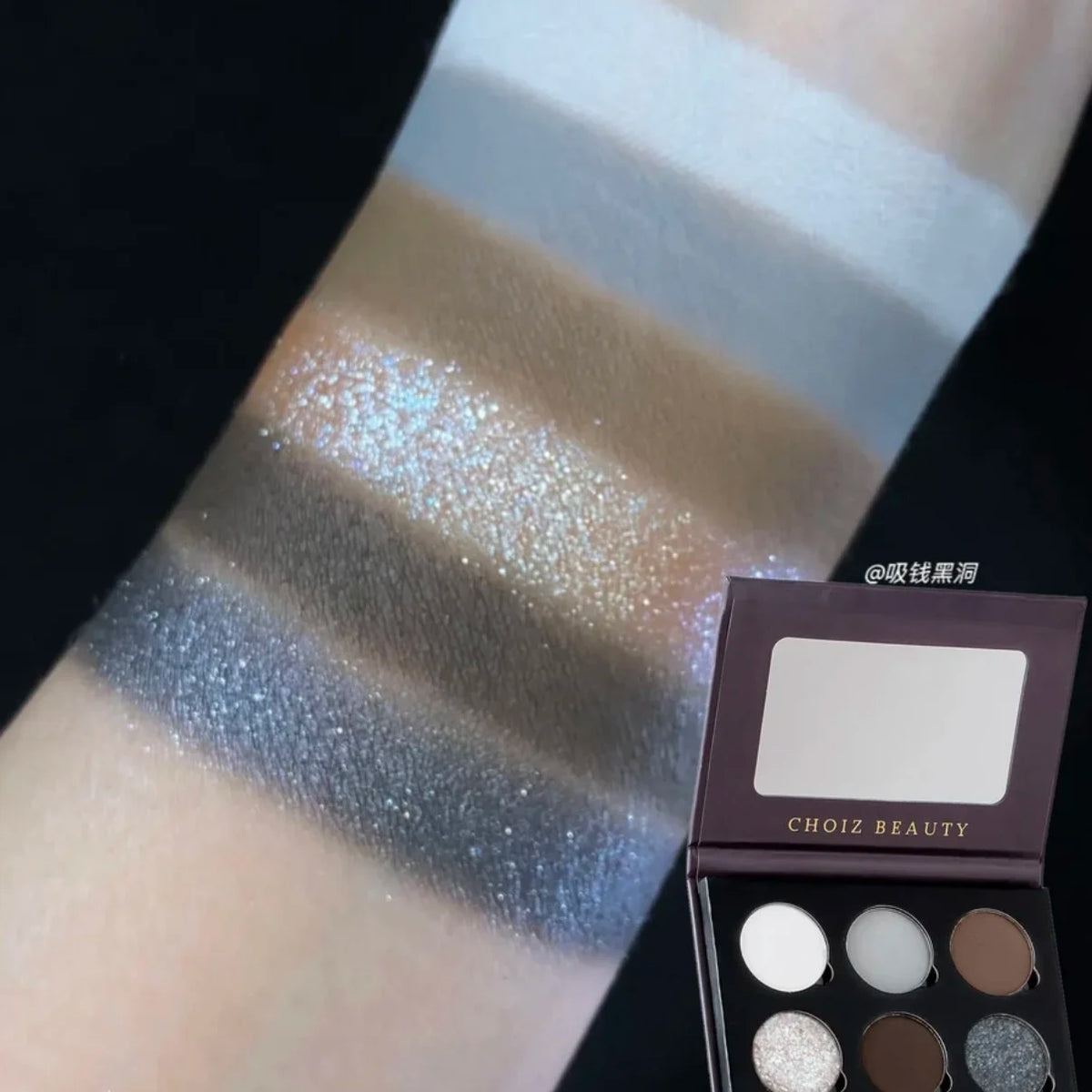 CHOIZ BEAUTY 6 Color Eyeshadow Platte Green Matte Chameleon Shimmer Glitter High Pigmentated Eye Shadow Gothic Eyemakeup