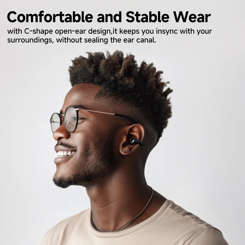 QCY Crossky C30 Wireless Earphones BH24QT33A Bluetooth 5.4 Open Type 4 Mic ENC Earbuds Open Ear Clip Headphone for Sports