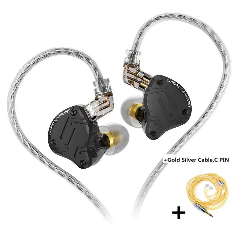 KZ ZS10 PRO X Metal Headset Hybrid drivers HIFI Bass Earbuds In-Ear Monitor Noise Cancelling Earphones ZAS ZAX ZSX ZSNPRO AS16