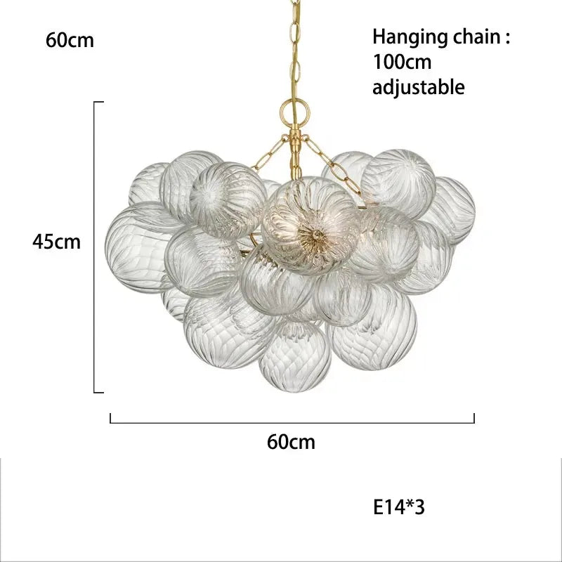 American Style Glass Bubble Ball Pendant Lights Vintage Living Rooms Cantilevered Dining  Dressing Room Master Bedroom Lighting