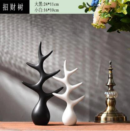 Modern Feng Shui Ceramic Figurines Livingroom Ornaments Home Furnishing Decoration Crafts Office Room Accessories Wedding Gifts